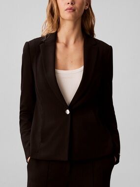 Calvin Klein Women’s Black Notch Lapel Classic Blazer